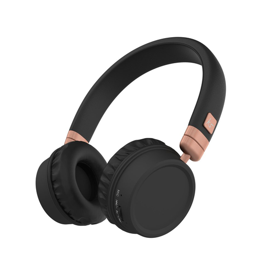 KitSound Harlem Wireless Bluetooth On-Ear Headphones with Mic - Rose Gold
