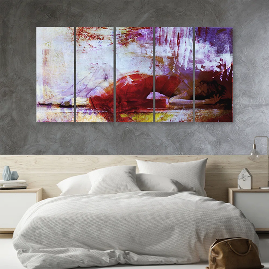 Canvas Print Woman In Red Dress Abstract