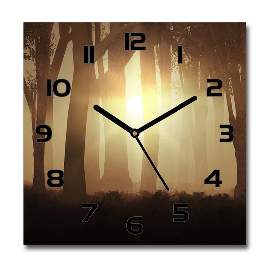 Jesselyn Fog in the Forest Silent Wall Clock