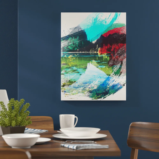 'Beautiful Lake and Mountain Landscape' Graphic Art Print Poster