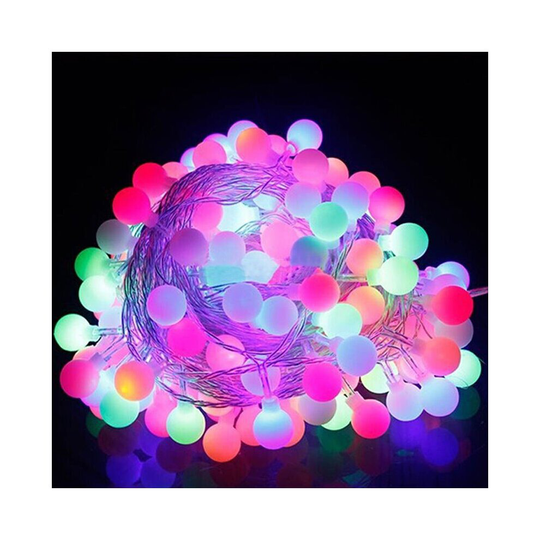(Multi - Electric with UK Adapter) 100LED Christmas Fairy String Lights Outdoor Wedding Party Ball Bulb Lamp Decor