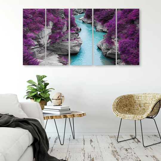 Canvas Print Purple Landscape Stream