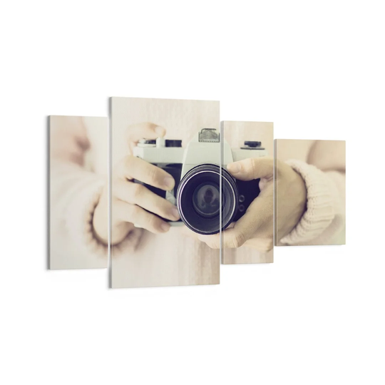 The Camera Retro - 4 Piece Wrapped Canvas Graphic Art