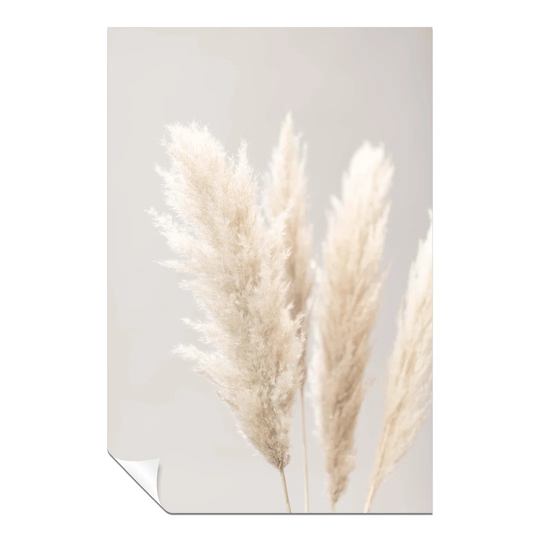 Panther Print Fine Art Prints Beige Pampass Grass Artistic Unframed Poster, Pictures For Home Walls, Bedroom, Living Room & Bathroom Decor 91X61cm (36
