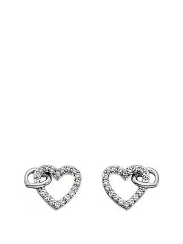 Hot Diamonds Sterling Silver Togetherness Open Heart Stud Earrings