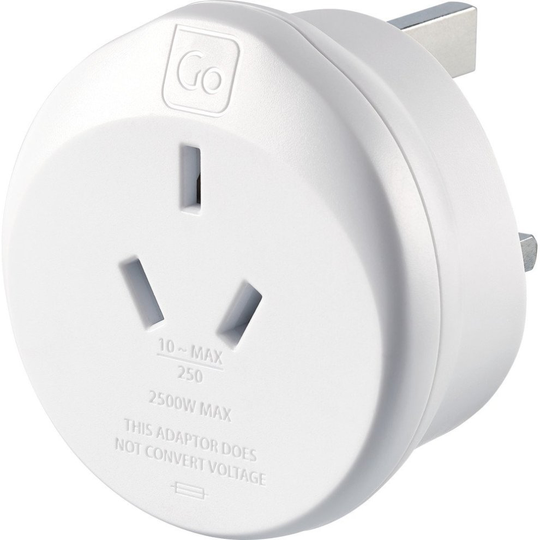 Go Travel Earthed AUS Australia and China to UK Travel Adaptor (Adapter Ref 560)