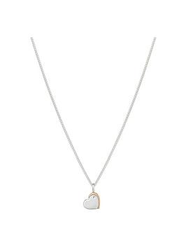 D For Diamond Diamond Set Children'S Heart Pendant With Rose Gold Highlight