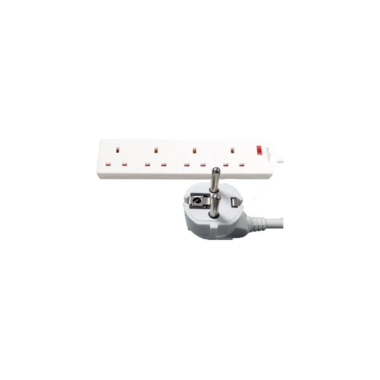ShaniTech 4 Gang European Travel Adaptor Extension 1.0m UK to Europe