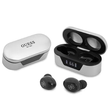 Guess GUTWST31EG Classic Logo TWS Earphones - Silver