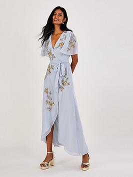 Monsoon Sarah Sustainable Emb Wrap Dress