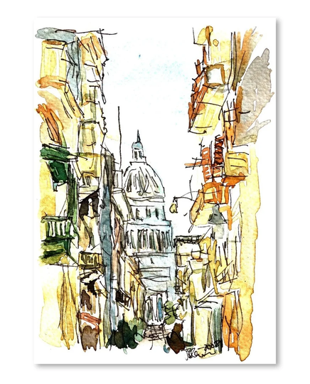 Havanna Parliament Neu by M Bleichner - Unframed Painting Print on Paper