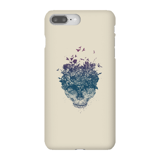 Balazs Solti Skulls And Flowers Phone Case for iPhone and Android - iPhone 8 Plus - Snap Case - Matte