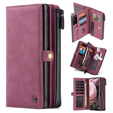 Caseme 2-in-1 Multifunctional Samsung Galaxy S21+ 5G Wallet Case - Wine Red