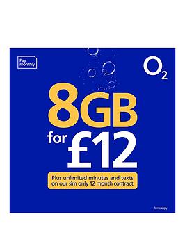 O2 5Gb Data, Unlimited Minutes And Texts 12 Month Sim Only Plan &Pound;12 Per Month
