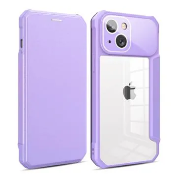 Business Style iPhone 14 Flip Case - Purple