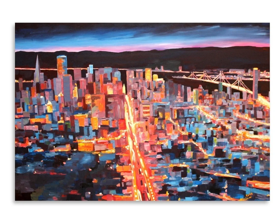 San Francisco Market Street 1 by M Bleichner - Unframed Painting Print on Paper