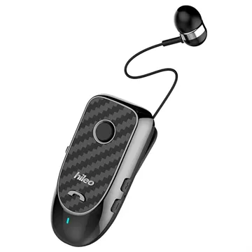Hileo Hi60 Bluetooth Headset with Retractable Earpiece - Black