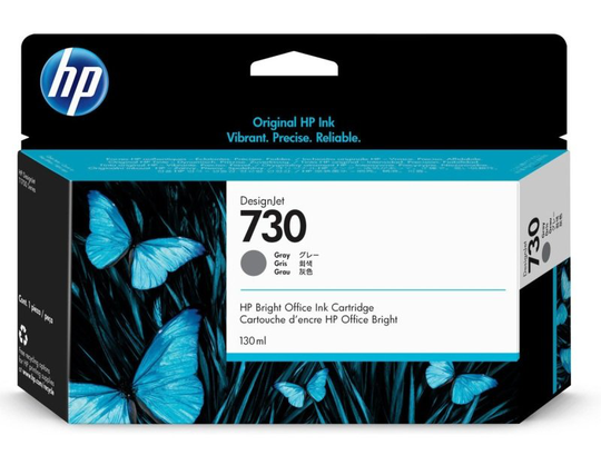 HP 730 Gray Original Designjet Ink Cartridge - Standard Yield 130ml - P2V66A