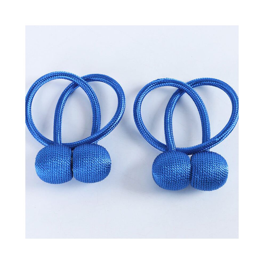 (Dark Blue) Magnetic Buckle Straps Clips Home Rope Tiebacks 2Pcs Tie Backs Curtain Holdbacks