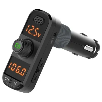 Bluetooth FM Transmitter / Dual-port Car Charger BC70 - Black