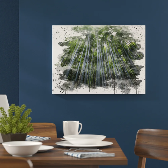 'Landscape Woodland Trees' Graphic Art Print Poster