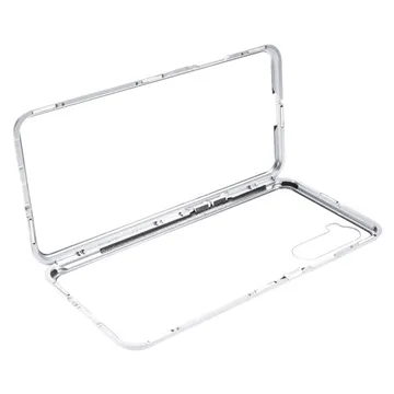 OnePlus Nord Magnetic Case with Tempered Glass - Silver