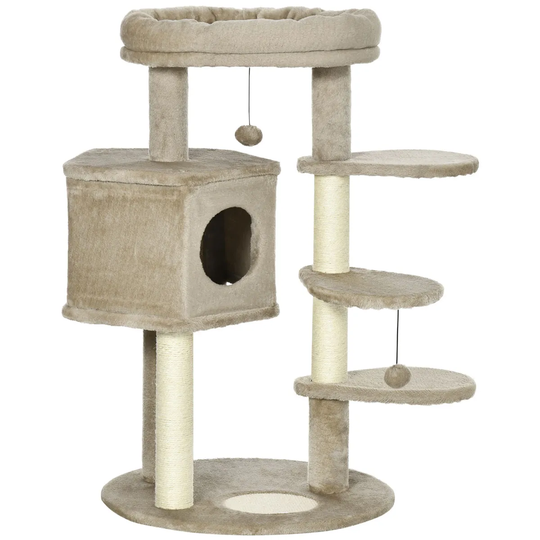 PawHut Cat Tree Climbing Tower for Indoor Cats - Brown