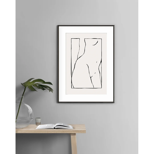 Line Art - Nu De Face - Picture Frame Graphic Art Print on Paper
