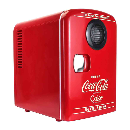 Coca-cola KWC4-BT 4L Retro 6 Can Mini Fridge With Bluetooth Speaker - Red