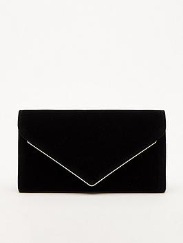 Quiz Velvet Envelope Clutch Bag