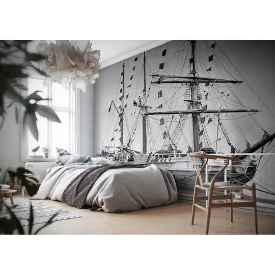 Laniece Ship Vintage Old Wallpaper