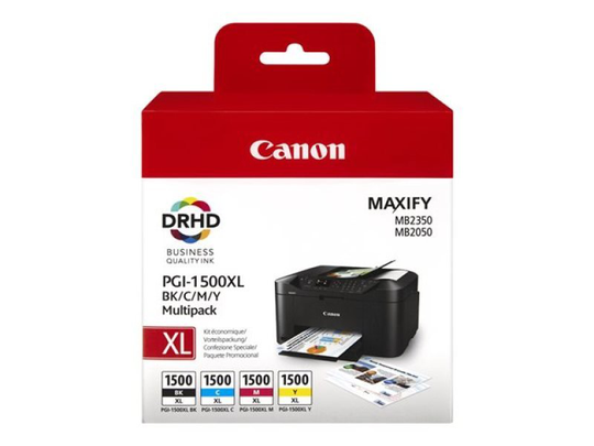 Canon PGI-1500XL High Yield BK/C/M/Y Ink Cartridge Multipack