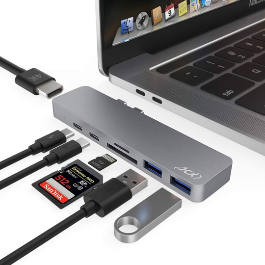 JCK USB C Hub for MacBook Air/Pro M1 2016-2020, 13"/ 15" / 16", Adapter Hub for MacBook Air 2018-2020, USB-C Thunderbolt 3 PD 100W, 4K HDMI,