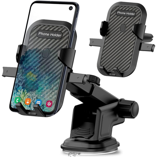 Car Phone Holder Dashboard Windshield+Air Vent 3 in 1,Universal Car Mount Cradle Compatible with Samsung S20 S21 Plus Ultra FE 5G A52 A72 A32,Iphone 1