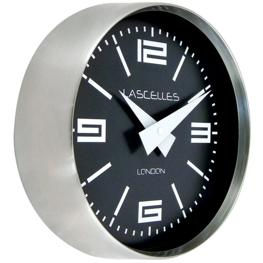 23cm Brushed Chroke Cased Circular Wall Clock