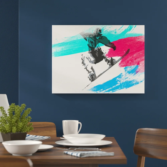 'Snowboarder Snowboarding' Graphic Art Print Poster