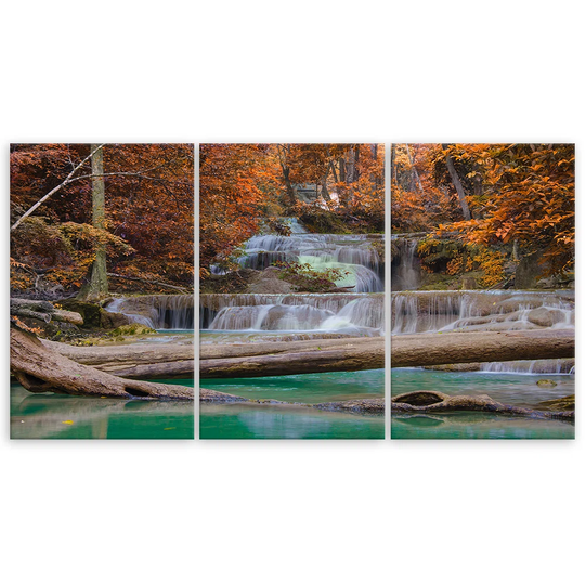 Canvas Print Waterfall Autumn Forest