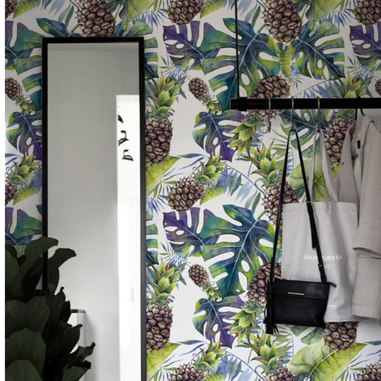 Jazayah Pineapple Leaves Hawaiian Wallpaper