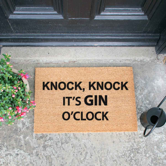 Artsy Doormats Knock Knock It's Gin O'clock Doormat