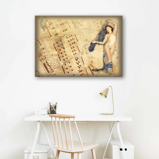 Canvas Print Nude Paintings Woman Retro