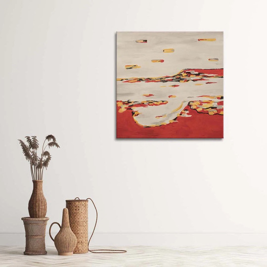 Canvas Print Abstract Beige Red