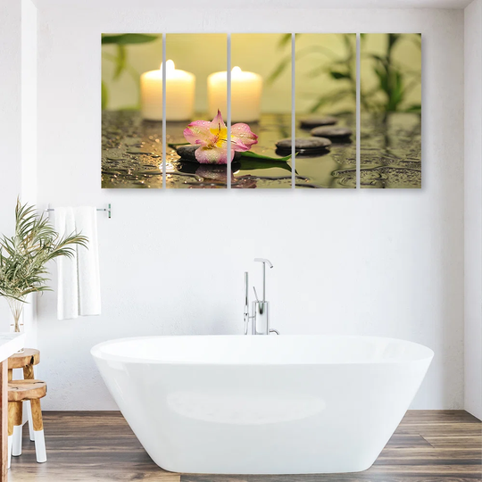 Canvas Print Candles Stones