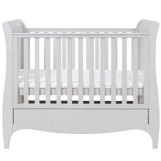 Tutti Bambini Roma Mini Sleigh Cot Bed with Drawer - Dove Grey