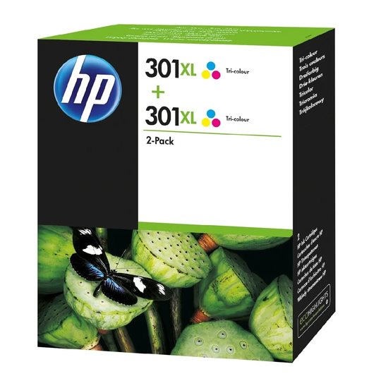 HP 301XL 2-pack High Yield Tri-colour Original Ink Cartridges