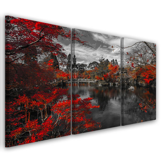 Canvas Print Garden Japan Red
