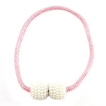 Magnetic Braided Ball Buckle Drapery - Pink