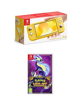 Nintendo Switch Lite Yellow Console With &Amp; Pokemon Violet