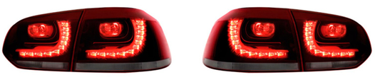 Set R-Look LED Tail lights suitable for Volkswagen Golf VI 2008-2012 excl. Variant - Red / Smoke 441-19B3F4LD-AE AutoStyle 44119B3F4LDAE