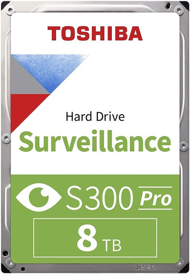 Toshiba S300 Pro Surveillance 8TB Internal HDD - 3.5" - SATA 6Gb/s - 7,200 rpm