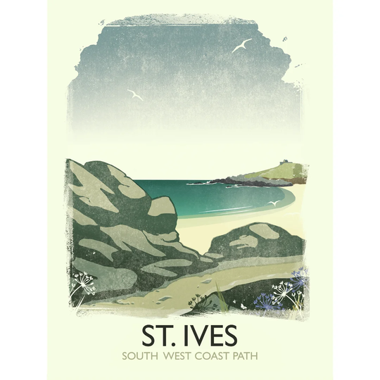 St. Ives West Coast Path 2 by Rick Smith - Graphic Art Print on Paper